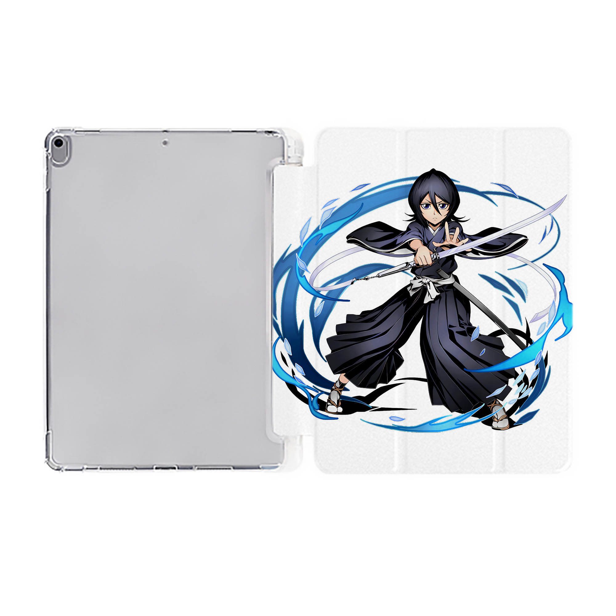 （画像用） ブリーチ 朽木ルキア BLEACH Kuchiki Rukia IPad ケース ペン収納付き 三つ折りスタンド PUレザー×シリコン 対応機種9.5/10.5/10.9インチ